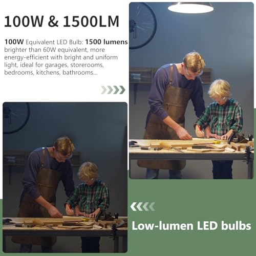 evelor A19 LED Light Bulbs,100 Watt Equivalent,Daylight 5000K,24-Packs - color: Daylight 5000k, size: 24 Pcs