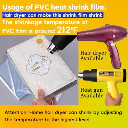 PVC Shrink Wrap Bags 4x6 Inches 200Pcs Heat Shrink Wrap Bags is Used to Store Wrap Embellished, Gift Baskets, Shoes, Jars, Industrial Grade Shrink Wrap Bags Transparent - size: 4x6 Inch