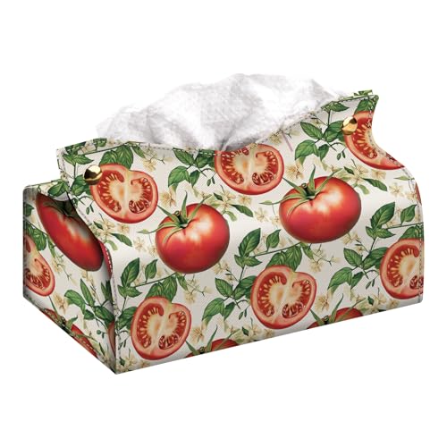 Rectangular Tissue Box Cover, Leather Tissue Box Holder, Facial Paper Organizer Dispenser, Modern Home Decoration for Bathroom, Home, Car, Nightstand, Office Desk - color: M, size: Large