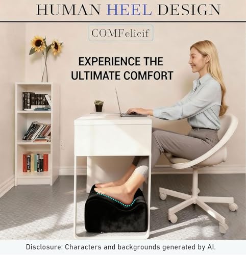 Work Foot Rest Under Desk,Comfort Foot Rest for Couch - color: Black