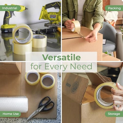 GYC Packing Tape – Heavy Duty Clear Box Sealing Tape, Strong Adhesive – 6 Rolls, 1.88" x 65 Yards – Durable Shipping & Packaging Tape for Moving Boxes