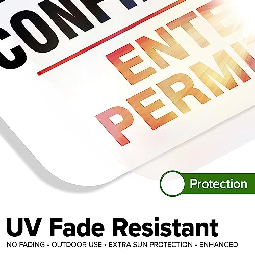 Danger Confined Space Enter By Permit Only Sign, 12x18 Inches, Rust Free - size: 12x18 - Aluminum