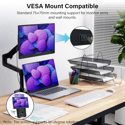 CIDETTY Laptop Screen Extender 15.6", FHD 1080P Detachable Monitor Portable - color: 15.6” Black