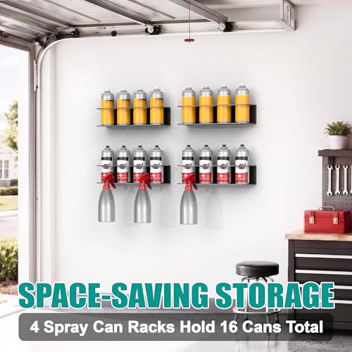 EVERHANGER Spray Can Holder, Wall Mount Spray Bottle Storage Rack - size: 16.5in x 2Pack