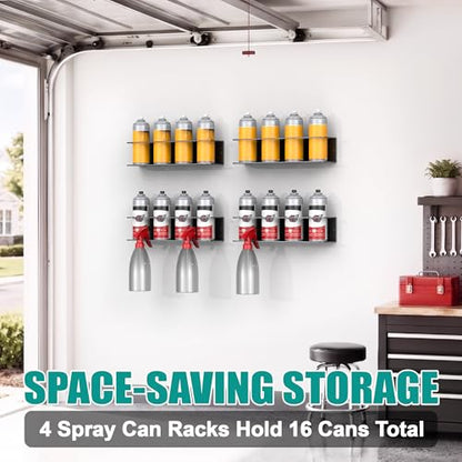 EVERHANGER Spray Can Holder, Wall Mount Spray Bottle Storage Rack - size: 16.5in x 2Pack