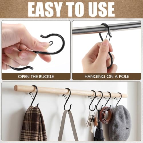 Heavy Duty Locking S Hooks, 30 Pack