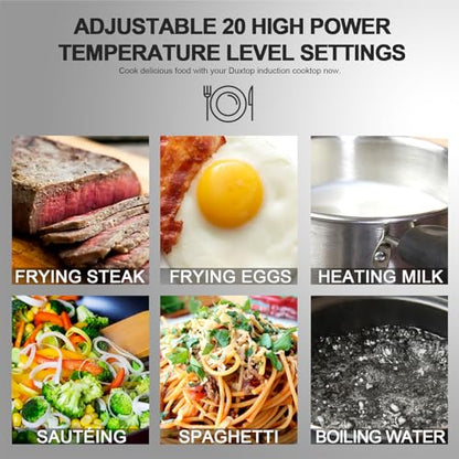 Duxtop 1800W Portable Induction Cooktop Countertop Burner, Black 9100MC - color: Black