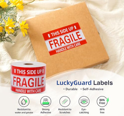 3 x 5 Inch Handle with Care This Side Up 500 Permanent Adhesive Fragile Stickers for Shipping Moving Glass Labels (1 Roll, 500 Labels) - size: 3" x 5", style: 1 Roll - 500 PCS- This Side Up