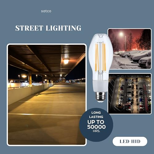 Satco S13180 13.5W LED HID Replacement Bulb, ED17, 2200K, Medium Base (E26), Clear Lens, 120-277V, Ballast Bypass, Enclosed Fixture Rated, High Lumen Output for Outdoor and Commercial Use (20 Pack)