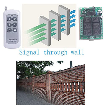 12V 6 Channel Wireless Remote Control Switch 433MHz Relay Switch
