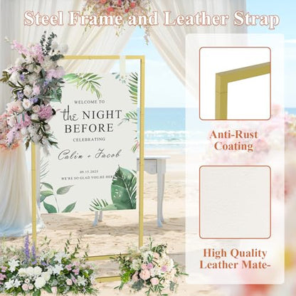 Wedding Sign Holder, Gold - color: Gold