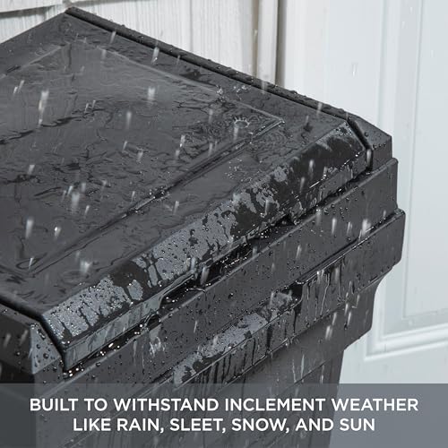 Step2 Atherton Large Garbage Container, Indoor/Outdoor Trash Can with Lid, Weather Resistant, Made of Durable Plastic, Weather-Resistant, Onyx Black - color: Onyx Black