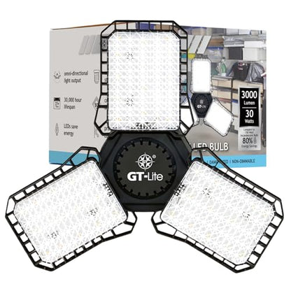 GT-Lite 3000 Lumen LED Garage Light, 300Watt Equivalent - color: 3000 Lumen