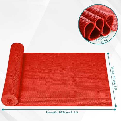 WochiTV Non Slip Drainage Mats PVC Pool Floor Mat 0.23'' Thick Outdoor Indoor Parking Space Mat for Bathroom Garage Basement Backyard Commercial Kitchen 3x3.3Ft Red - color: Red, size: 3 x 3.3 ft