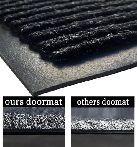 SRDDQLC Door Floor Mat Commercial Grade Large Size Heavy Duty Tough Entry Collection Slip Skid Entrance Mat with Rubber Backing Low Profile and Easy to Clean Indoor Outdoor Rug,4FTx8FT,Black - size: 4' x 8' (Rectangular)