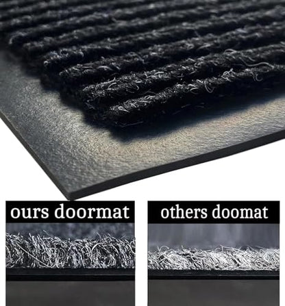 SRDDQLC Door Floor Mat Commercial Grade Large Size Heavy Duty Tough Entry Collection Slip Skid Entrance Mat with Rubber Backing Low Profile and Easy to Clean Indoor Outdoor Rug,3x6FT,Black - size: 3' x 6' (Rectangular)