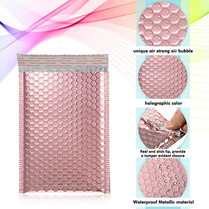 Outus 50 Pcs Bubble Mailers 3 Sizes, Bubble Shipping Envelopes, Rose Gold - color: Rose Gold