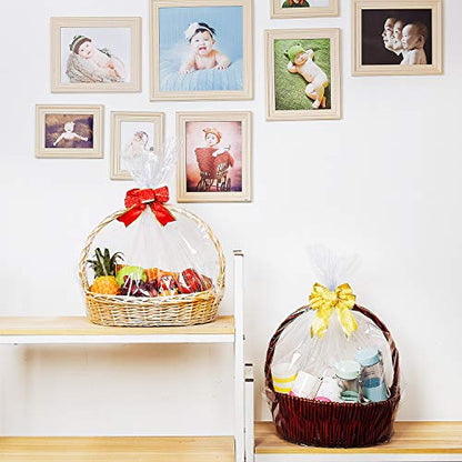 LazyMe Large Shrink Wrap Bags for Gift Baskets, 32x40 Inch, 20 Pcs