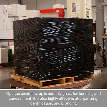 PSBM Dark Black Stretch Wrap with Handles, 8 Rolls 20 Inch x 1000 Feet 80 Gauge Heavy Duty Clear Plastic Wrap Industrial Strength Shrink Film for Moving, Packing & Shipping - size: 8 Rolls, style: Black