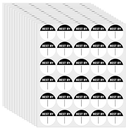 600PCS Expiration Date Stickers, 1 Inch Best by Labels