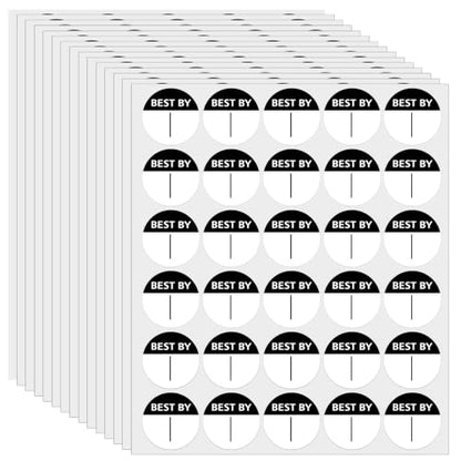 600PCS Expiration Date Stickers, 1 Inch Best by Labels