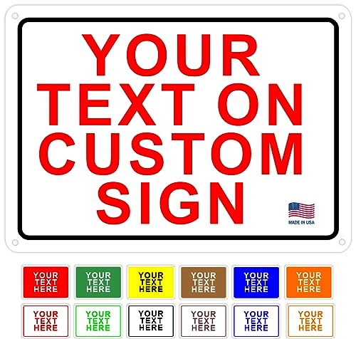 Custom Metal Sign, Personalized Outdoor Aluminum Sign, 18x12 in - color: Solid, size: 12x18 inches
