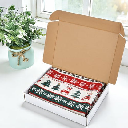 12x9x2 Inches Shipping Boxes, 2 Pack White Corrugated Cardboard Boxes, Recyclable Tap-Lock Packaging Boxes for Business, Gift Wrapping, Mailing and Storage - size: 12"x9"x2"
