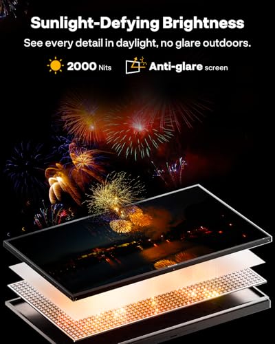 SYLVOX 65 inch Outdoor Mini-LED QLED TV, 4K Ultra HD Smart Google TVs, 2000 Nits Full Sun, Anti-Glare Screen, 120Hz Refresh Rate, IP55 Waterproof, Dual 30W Dolby Atmos Speaks (Cinema/2025) - size: 65-inch, style: Cinema