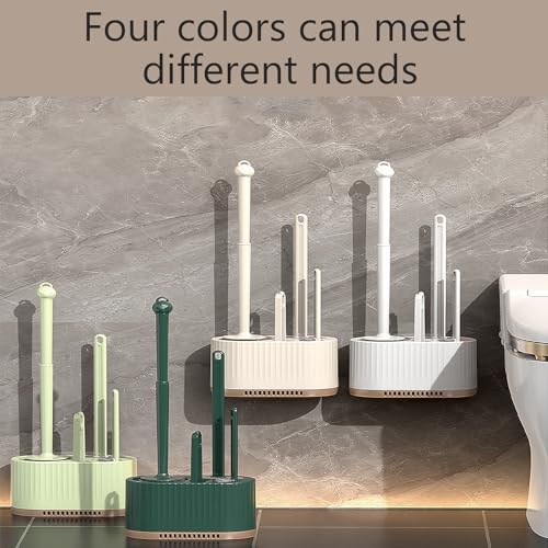 Basaza Toilet Brush and Holder Set Toilet Bowl Cleaning Brush and Holder for Bathroom 4 in 1 White Toilet Bowl Cleaner Brushes & Holders Bathroom Accessories Floor Standing or Wall Mounted
