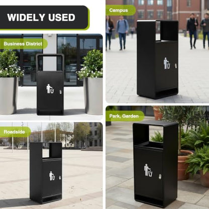 Commercial Trash Can with Lid, Large Capacity for Office/Hotel/Patio