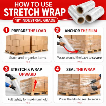 Simply Cool 80 Pack Stretch Wrap 18 Inch 80 Gauge Shrink Wrap - color: Clear, size: 80 Pack