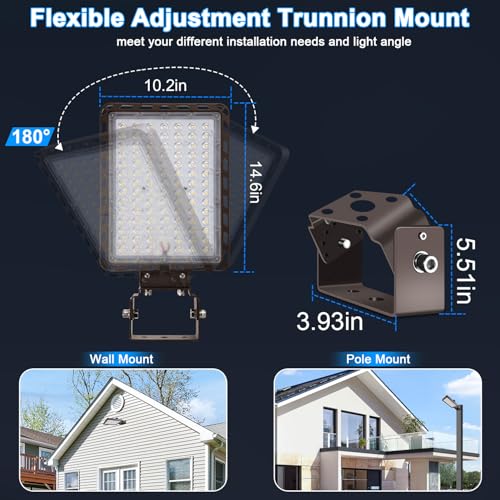 240W LED Parking Lot Light Trunnion Mount Dusk to Dawn 4Pack - size: 240W/Trunnion/4PC