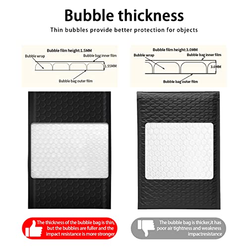 Dasen Bubble Mailers 3.5x5 Inch 50 Pcs,Small Self-Sealing Mail Shipping Bags,Black Padded Envelopes #0000 - color: Black, size: 3.5x5-50Pc