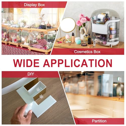uxcell 8pcs Acrylic Flexible Hinges 30x35mm Invisible Living Hinge 360° - size: 30x35mm