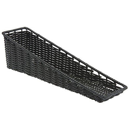 HUBERT Wicker Look Tapered Storage Basket, Rectangular Black - 7 1/2"L x 30"D x 1 1/2" to 8"H - color: Black, size: 7.5"Lx30"Dx1.5-8"H