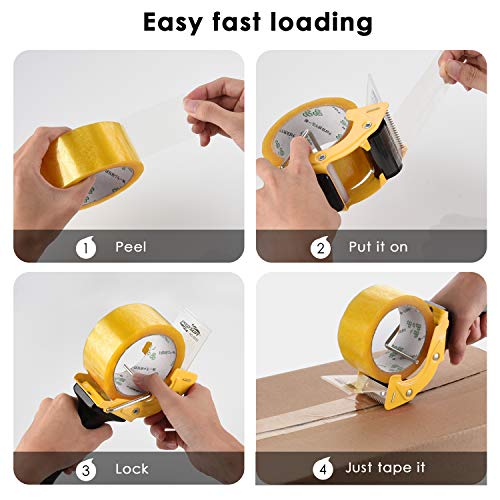 Fast Reload 2 Inch Tape Gun Dispenser Packing Packaging Sealing Cutter TG01 (TG01-YLW)