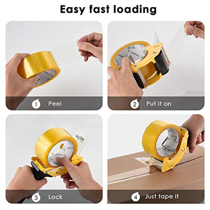 Fast Reload 2 Inch Tape Gun Dispenser Packing Packaging Sealing Cutter TG01 (TG01-YLW)