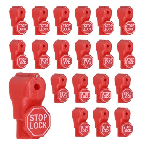Peg Hook Locks PC Magnet Anti-Theft Pegboard 4mm Red 20Pcs - color: Red, size: 4mm