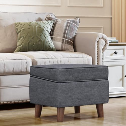 FAGAGA 18" Storage Ottoman with Adjustable Cover, Soft Step Stool - color: Light Gray, size: 15.8"D x 18.5"W x 15.8"H