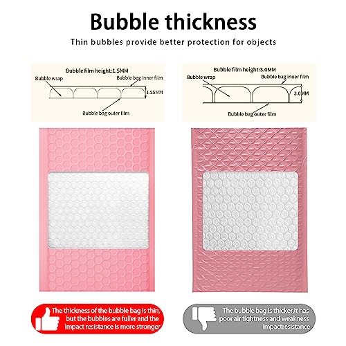 packbabol Bubble Mailers, 6x9 Inch Padded Bubble Mailers Pack of 50 Bubble Envelopes Opaque Self Seal Adhesive Waterproof Bags for Shipping and Packaging (Pink, 6x9-50) - color: pink, size: 6x9-50Pc