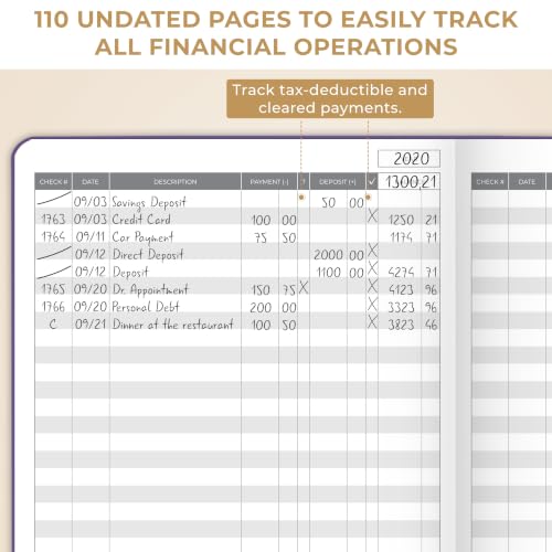 Clever Fox Check Register Book, Checkbook Ledger, 7x10 Purple - color: Purple, size: Smaller than A4 (7" x 10")