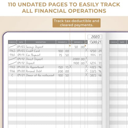 Clever Fox Check Register Book, Checkbook Ledger, 7x10 Purple - color: Purple, size: Smaller than A4 (7" x 10")