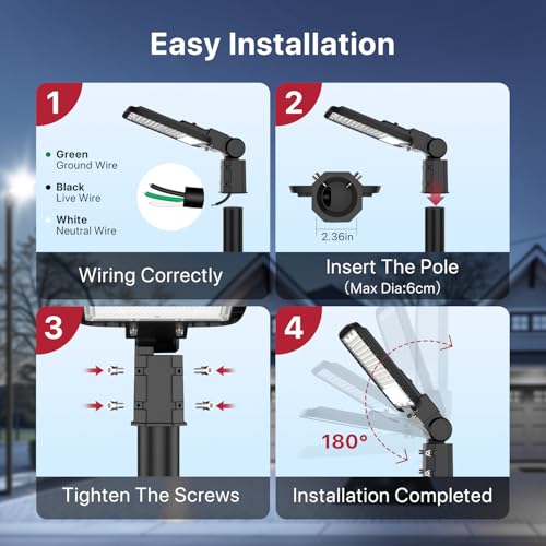 Kifflux 150W Led Parking Lot Light 120V Slip Fit Pole Mount Dusk to Dawn - size: 150watt 1pack