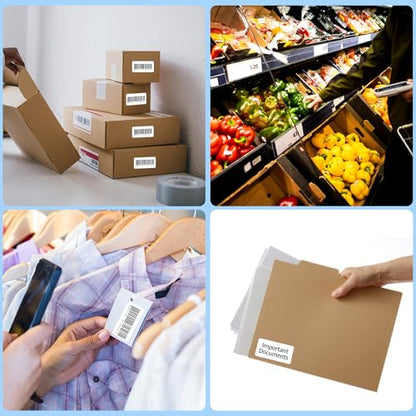 10 Rolls Direct Thermal Label 2x1, Thermal Labels for Barcodes, Return Address, File Folders - Barcode Stickers Compatible with Rollo, Munbyn, Zebra, Godex, 1000 Lable/Roll - size: 2" x 1"