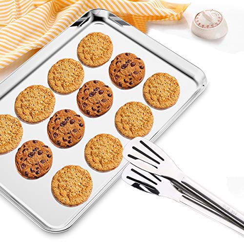Baking Sheets Set of 2, Bastwe 20 inch Stainless Steel Bakeware Baking Pans, Healthy & Nontoxic & Rustproof & Easy Clean & Dishwasher Safe - size: 20 inch