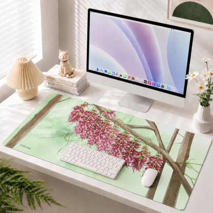 Large Mouse Pad Pink Wisteria Desk Mat Extended Keyboard Cover 35.4 x 15.7 - color: Pink Dream Visteria