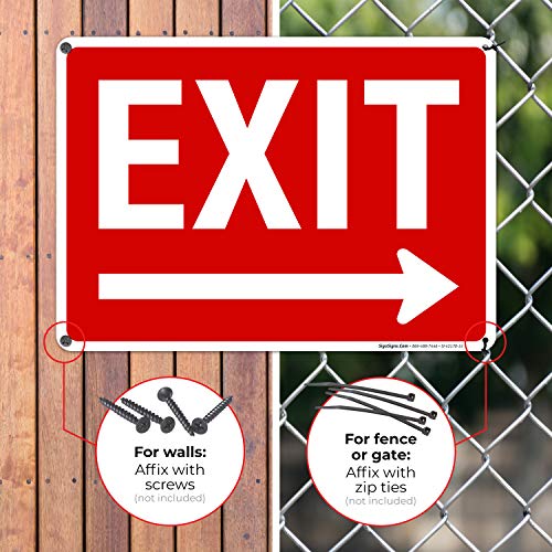 Exit Sign, with Right Arrow - size: 10x14