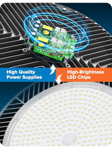 Industrial-grade 250W 40000LM High Bay LED Shop Lights for Shop DIY Garage - size: 250W-10PACK