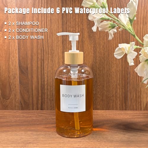 Shampoo and Conditioner Dispenser for Bathroom, Shower Soap Bottles Clear - color: Clear