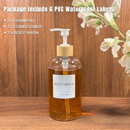 Shampoo and Conditioner Dispenser for Bathroom, Shower Soap Bottles Clear - color: Clear